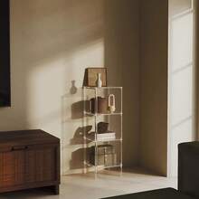 4-6 层亚克力透明书架，垂直独立式角落储物架，适用于客厅、卧室、浴室、小空间 - 彩色 - 查看 5