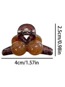 1/2/4pcs Amber Color Round Ball Medium Claw Clips Hair Claws Hair Accessories, Stylish Women Hair Clip