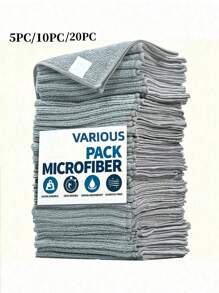 Microfiber Cleaning Cloth Grey - 10/5 Pcs- High Performance - Lint Free - Scratch Free, Ultra Absorbent Microfiber Towel Weave Grime & Liquid For Streak-Free Mirror Shine , For Cars, SUVs, RVs, Trucks, And Boats - Car Washing Cloth