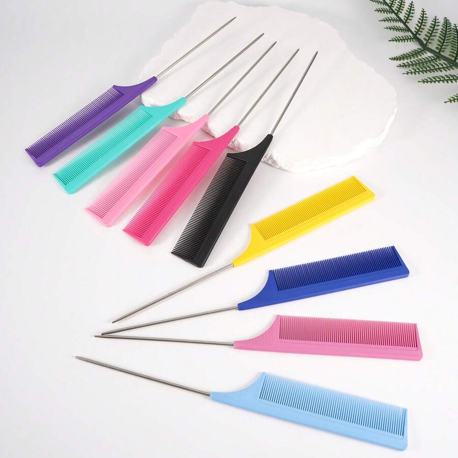 1 chiếc lược chải tóc thiết kế đuôi chuột có răng mịn, chốt thép dài dành cho phụ nữ, tạo kiểu rẽ ngôi bằng sợi carbon, chống tĩnh điện, chia ngôi và đánh rối tóc, chịu nhiệt, dành cho mọi kiểu tóc, dành cho phụ nữ, bé gái, lược chải tóc, lược, dụng cụ làm tóc, sản phẩm và phụ kiện tóc cho tiệm cắt tóc, làm đẹp, trở lại trường học, đồ dùng thiết yếu khi đi du lịch, lược, lược gỗ, lược chải tóc, thiết bị làm tóc, kiểu tóc, làm tóc, lược chải tóc, bộ lược chải tóc, lược chải tóc, lược cho tóc xoăn, lược gỡ rối, lược chải tóc cho phụ nữ, tiệm cắt tóc, thiết bị làm tóc - Màu Hồng Tươi - Xem 1