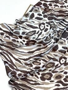 1pc Elegant Scarf, Fashion Women's Silk Scarf, Vibrant Printed Large Shawl, Bohemian Style Beach Wrap, Cotton Linen Feel Shawl For Women, Spring/Summer - Multicolor - View 2