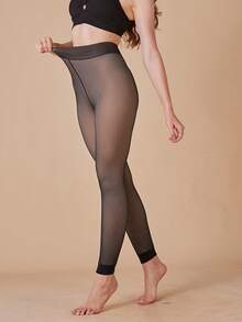 Wear Fake Meat Autumn Winter Skin Plus Size Leggings And Velvet Women's Black Skin Light Leg Thick Nine - 黑色 - 查看 3