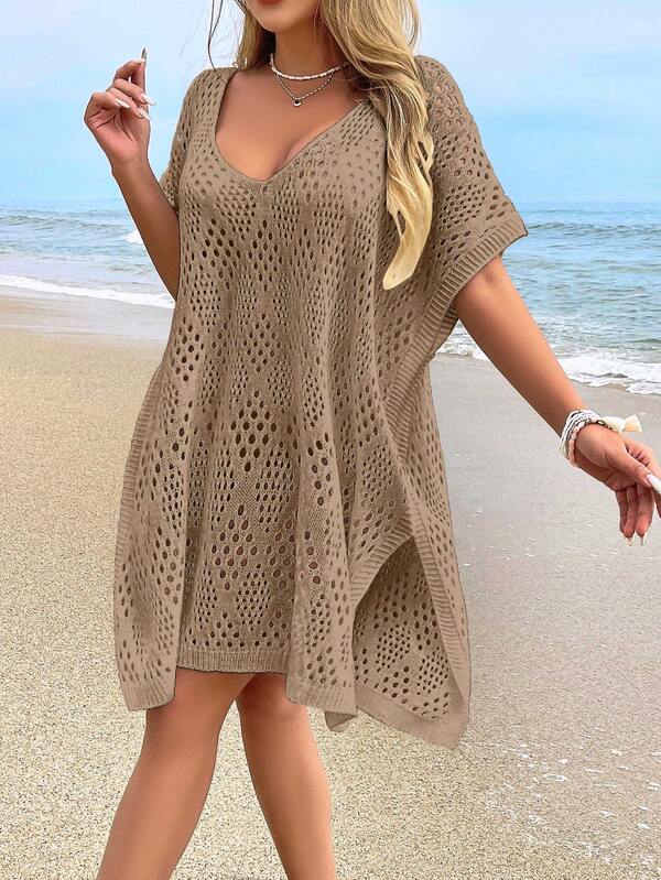 Women's Fashionable Casual Hollow Cover-Up Swimsuit Coverup (Swimsuit Not Included)