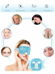 1PC Face Care Gel Facial Mask+Eye Care Gel Facial Mask Combination, Reusable Cold And Hot Treatment Facial Mask And Facial Mask Set, No Battery, Ice Mask, Ice Eye Mask, Ice Bag Facial Mask, Postoperative Recovery, Hot Compress Full Face Cooling Super Soft Mask - Multicolor - View 5