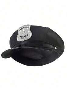 Set de 2 piezas de sombrero y gafas para niños, accesorios de disfraz de tapa plana para niños - Negro - Ver 3