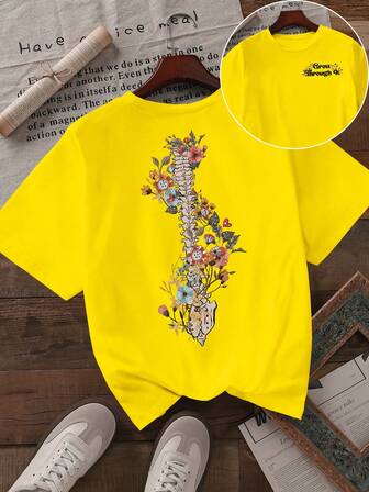 女士休闲短袖圆领 T 恤