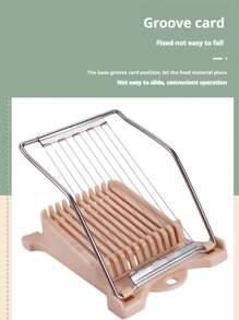 1 Pieza Rebanador de embutido de acero inoxidable, herramienta para cortar jamón en casa, rebanador de huevos de cocina, divisor de huevos y queso, pelador de huevos, cortador de huevos, utensilios de cocina, huevos