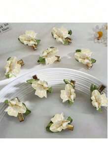 10pcs/1set Ambience Seaside, Beach, Sweet Hairpin, Sweet Forest, Flower Hairpin, Mini Small Side Clip, Cute Flower Side Clip, Bangs, Alligator Hair Clip, Hairpin Hair Clips Claw Clips Hair Barrettes