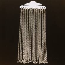 1 paquete de 12 piezas Conjunto de collares de cadena de tono plateado minimalista, colgante hecho a mano