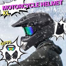 Off-Road Motorbike Full Face Helmet For Adult Dirt Bike UTV Off-Road Helmet Goggles Gloves And Face Mask Matte Black DOT - L - View 11