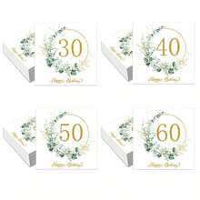 20 Stück/40 Stück 30. Cocktail Servietten 40. Geburtstag Servietten Einweg Partiservietten Salbeigrüne Servietten für 50. Geburtstagsdekoration 60. Geburtstagsparty Zubehör - Grün - Übersicht 1