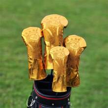1 pieza Nuevo protector de palo de golf estilo naipe dorado para palo número 1, cubierta resistente a los arañazos unisex para protección de palos de golf