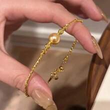 1pc Women's Luxurious Lace Trimmed Wavy Bracelet - Fashionable Versatile Jewelry, Suitable For Daily, Party, Holiday, And Banquet Occasions