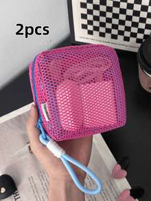 1个迷你马卡龙色清新时尚高品质多功能透明网袋,可爱钱包式收纳包,便携式化妆包,带拉链的纸巾袋,女性卫生用品收纳袋,可装口红、迷你化妆刷、护肤品、蓝牙耳机、零钱、小物件等,是圣诞礼物的理想之选,适合居家、旅行、度假和上学使用,可用作化妆包、护肤包、洗漱包、收纳袋。 - 彩色 - 查看 24