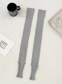 Medias largas / cubrepies / calentadores de brazo de lana de 40/50/70 cm, 1/2 pares, en colores y estilos acorde a la "Y2K" para mujer, accesorios de otoño e invierno