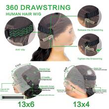 bling hair 200% Density Straight 13x4 13x6 Transparent Lace Front Wigs Human Hair 34 36 Inch 360 Full Lace Frontal Wigs For Women Pre Plucked Pre Cut 6x4 Glueless Human Hair Wig 4x4 Closure Wig - Natural Black - 查看 11