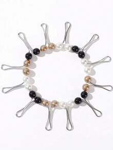 12 件女士胸针套装 - 珍珠胸针、围巾夹、头巾夹，用于毛衣、披肩、围巾 - 混色 - 查看 12