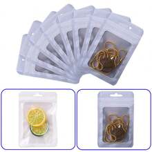 100 Pcs Flat Foil Zip Lock Bags Bath Salt Cosmetic Bag One Side Clear Mini Thick Mylar Resealable Bags Smell Proof Ziplock Baggies For Packaging Small Sealable Foil Pouch For Favor Food Storage