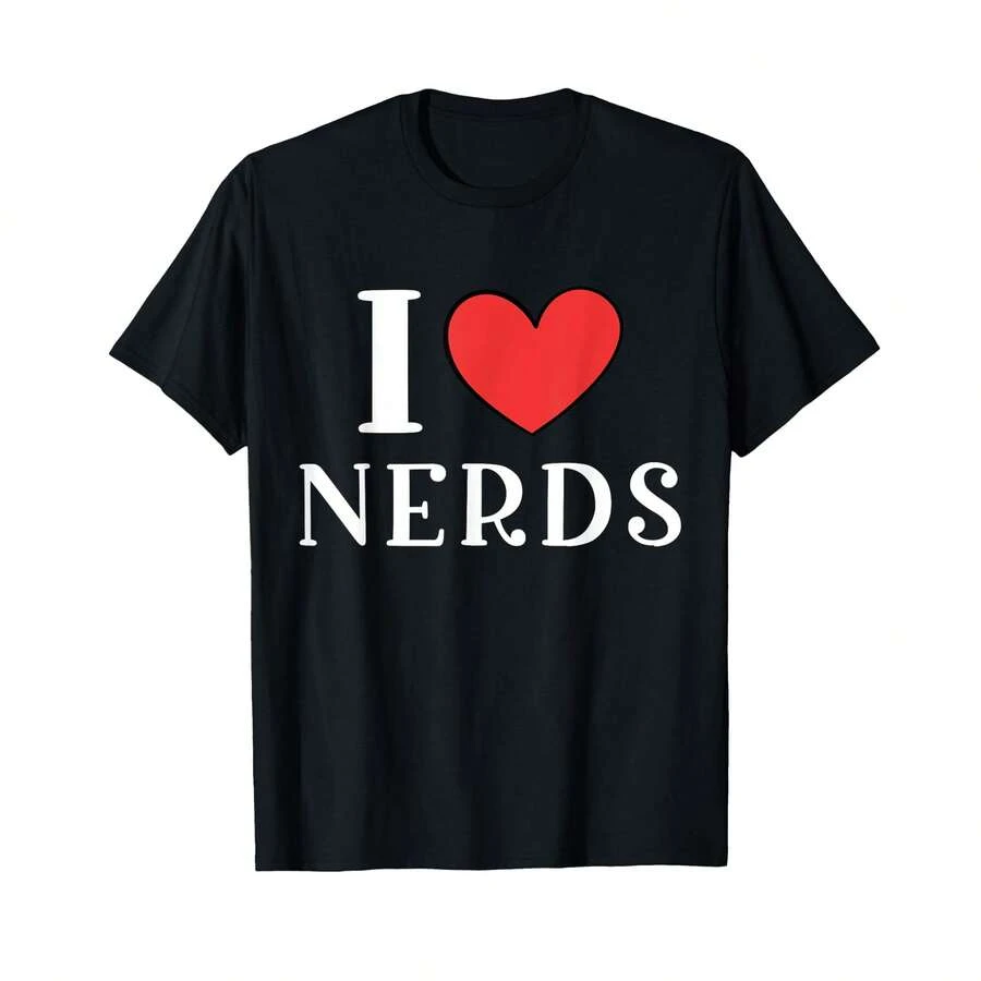 I Love Nerds Funny Geeky Nerd T-Shirt_ BL Gifts For Teen Girls - Black - View 1