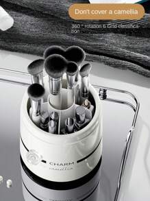 360° drehbare Make-up Organizer Box, leichter Kunststoff Kosmetik Aufbewahrung, drehendes Design - ideal für Pinsel, Lippenstifte, Eyeliner und Lidschatten - Aufsteller für Arbeitsplatte, keine Stromversorgung nötig, Make-up Organizer | Modernes Ästhetik | Kunststoff, Schminktisch Make-up Organizer
