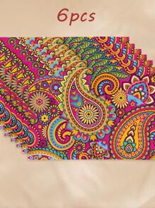 6/4pcs Kitchen And Table Cloths, Bohemian Geometric Pattern Table Mats For Dining Room, Kitchen, Dining Table
