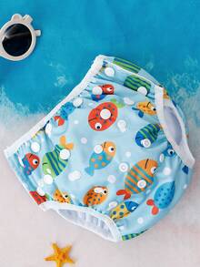 1件装可重复使用防水游泳尿布，适合9个月至3岁的幼儿 - 彩色 - 查看 13
