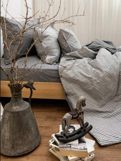 MADE IN TURKEY – BESTİNA GOLD Harmony Hues Yarn-Dyed 2-Piece Double And Single Size Duvet Cover Set | 160x220 Cm Duvet Cover & 50x70 Cm Pillowcase | 90% Cotton 10% Polyester