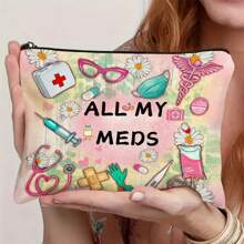 All My Meds Canvas Storage Bag - Portable, Colorful Design For Medicines, Cosmetics & Travel Essentials - Ideal Gift For Friends & Family, Personal Care Organizer | Playful Design | Colorful Canvas, Medicine Storage Ba,Christmas Gift