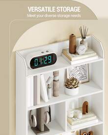 Bookcase, Bookcase, With 6 Compartments, Storage Shelf, Standing Shelf, For Living Room, Office, Bedroom, 24 X 80 X 170 Cm, White - trắng - Xem 5