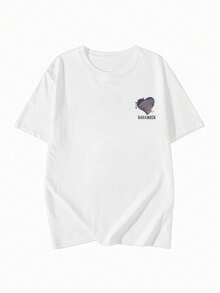 200g Pure Cotton T-Shirt 2025 Summer Ladies New Short Sleeve Pure Cotton Holiday Pattern Short Sleeve Round Neck Couple Wear Small Shirt Tops - 白色 - 查看 5