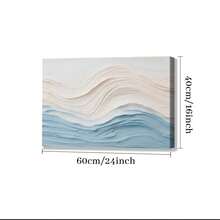 1PC Blue Beige Ocean Waves Thick Textured Wall Art Original Sea Abstract Painting Horizontal Long Narrow (1)18 - Nhiều màu - Xem 11