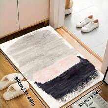 1pc Luxury French Colorblock Abstract Geometric Pattern Carpet, 1100g Fine Yarn Wool + TPR Washable Fabric Bottom, Nordic Minimalist Textured Rectangular Fluffy Soft Machine Washable Area Rug, Suitable For Outdoor, Entryway, Living Room, Bedroom, Laundry Room, Bathroom, Game Room, All Season Large Size Home Mat, Home Decor