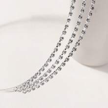 1pc Korean Style 3-Layer Crystal-Embellished Headband Hairband, Delicate Crystal Hair Hoop
