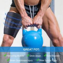 1Pair Compression Sleeve For Thigh And Hamstring - Ideal For Running, Includes A Brace And Wrap. Gym Accessories