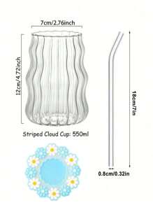 Glas Kaffeetasse (mit Strohhalm und Untersetzer), geeignet für den Heimgebrauch, geeignet für Frauen, zum Zubereiten von Tee, Milch und anderen Getränken, geeignet für heiße und kalte Getränke, transparent und langanhaltend, geeignet für Kaffee, Tee, Milch und konzentrierte Säfte in allen Jahreszeiten, Geburtstagsgeschenk, Haushaltsgut, exquisites persönliches Geschenk für Ihre Liebsten