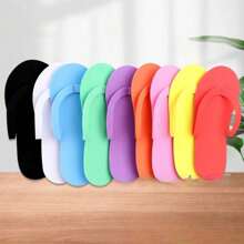1/5/10pcs Foldable EVA Bathroom Anti-Skid And Odor Proof Flip Flops, Summer Travel Hotel Portable Flip Flops, Hot Spring Foot Massage Slippers Foam Flip Flops Anti-Skid Slippers, Flip Flops Multi Color Foldable Foot Massage Slippers Are Suitable For Guests' Salon Spa Hotels, Summer Hotel Travel Portable Flip Flops Back To School