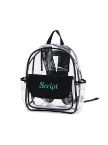 1pc Customizable Embroidered Name Transparent Backpack, Transparent Sports Outdoor Fitness Backpack, Casual Travel Visible Storage Bag, Large Capacity Waterproof Backpack, Summer Beach Holiday Travel Bag, Customized Student Name Transparent School Bag, Suitable For Daily Use, Can Be Given As A Gift To Family, Friends, Christmas, Easter, Spring Festival, Mother's Day, Father's Day, Women's Day, Valentine's Day, Teachers' Day, Nurses' Day, Birthday Gift