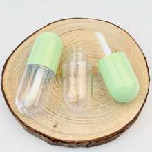 3 pezzi di tubi vuoti per lucidalabbra in capsula trasparente, materiale di imballaggio per tubi di lucidalabbra in plastica, bocca del tubo di lucidalabbra rosso