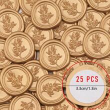 CYFUN DESIGN 20/25 PCS Eucalyptus Pattern Real Wax Sealing Stickers Self-Adhesive Wedding Invitation Envelope Seal Stickers For Decorating Wedding Invitations, Gifts,Back To School,School Supplies