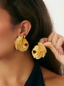 1 pieza Aretes geométricos ocos de lujo, aretes elegantes y de moda para fiestas y resorts, adecuados para parejas, festivales, cumpleaños, regalo versátil