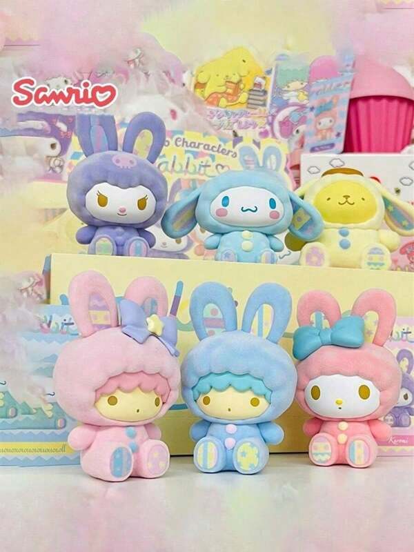 Sanrio Sanrio Rabbit Series Mysterious Box Models -1/6 Collectible PVC Cartoon Cute Desktop And Car Decorations - Science Fiction Themed Anime Character Models - Perfect For Birthday And Holiday Gifts
