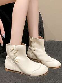 Latest Minimalist Ankle Boots Slim Fit Boots, Pull-On Flat Short Boots For Women, Spring & Autumn
