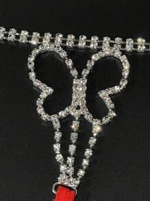 1 pieza Elegante cadena para el Body con forma de mariposa de cristal para bikini, cadena para la cintura