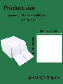 50/100/200/400pcs Solid Color Label Stickers Easy-To-Use & Multi-Purpose Self-Adhesive Tags, Suitable For Office And School Back To School - White - View 5