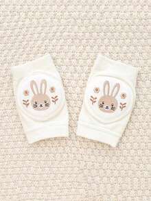 1 Pair Baby Crawling Knee Pads With Embroidery Design, Anti-Slip Mesh Fabric, Breathable Material, Suitable For 0-3 Years Old Children Crawling, Walking, Outdoor/Indoor Activities And Anti-Slip Protection