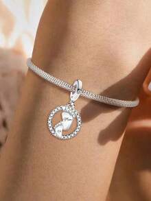 1 件 925 纯银宠物足迹串珠适合女士手链手镯 DIY 珠宝制作和日常服装搭配珠宝装饰适合女孩 - 銀色 - 查看 6