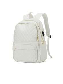 44*32*14 女士笔记本电脑背包，绗缝经典 14/15.6 英寸笔记本电脑包，带笔记本电脑隔层，适合工作旅行，防水轻便休闲背包学院书包，带 USB 充电端口，适合女性，时尚背包学校背包，适合女孩，多色可选