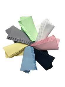 10 pièces Chiffon de polissage en suède, or et argent, chiffon de nettoyage pour bijoux. Chiffon de nettoyage de miroir double face anti-oxydant pour bijoux, bagues, colliers, bracelets, nettoyant pour bijoux, sac à perles, chiffons de nettoyage et de polissage pour bijoux, lingettes pour argent pour tous types de bijoux et accessoires