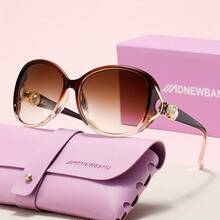 A Pair Of Women's Fashion Simple Pearl Fox Head Frame Decorative Glasses, With Purple Glasses Case, Vintage Suitable For Holiday Gifts - Khung trà ống kính trà - Xem 8