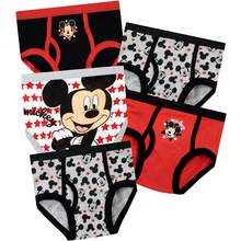 Disney Boys Briefs Pack Of 5 | Boys Mickey Mouse Underwear | Kids Multipack Underwear | Official Merchandise | Fast UK Delivery Shipping | Trusted UK Seller | Great Gift For Kids | Perfect For Back To School, Halloween, Birthdays, Christmas And Stocking Fillers - Red - View 1